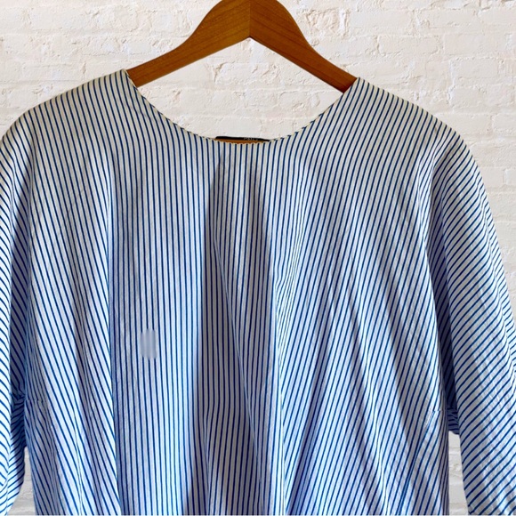 LIPSLIDE STRIPED OVERLAP BACK SASH TIE TOP - Picture 3 of 12